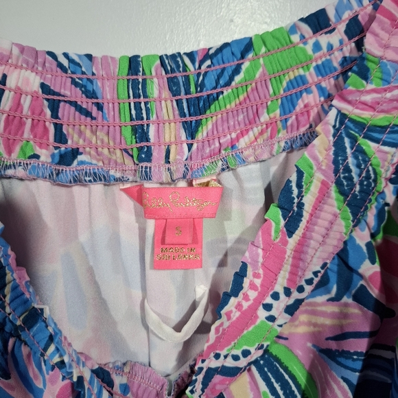 Lilly Pulitzer Laurana Maddlyn Off-The-Shoulder Stretch Dress Sz S Flounce Pink - Picture 7 of 13